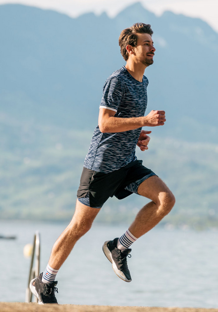 Short de Sport 2 en 1 pour homme, pantalon de Jogging, de course à