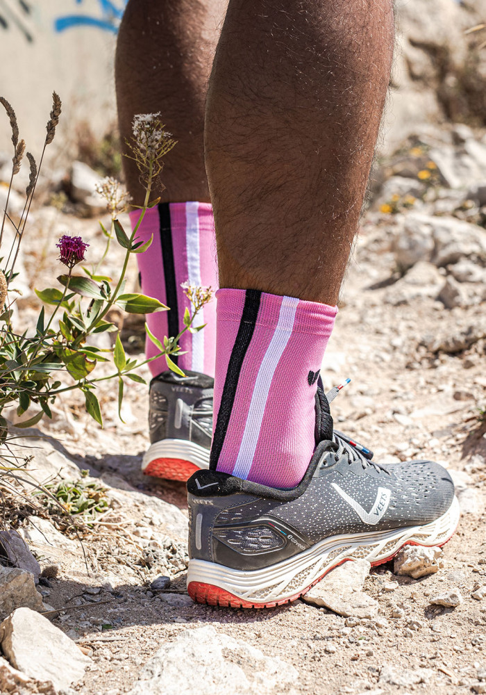 Chaussettes running Les Tricolores Rose - Éco-responsables et