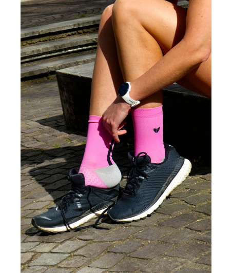 On Chaussettes Running Femme - Performance Mid - Hay & Rose