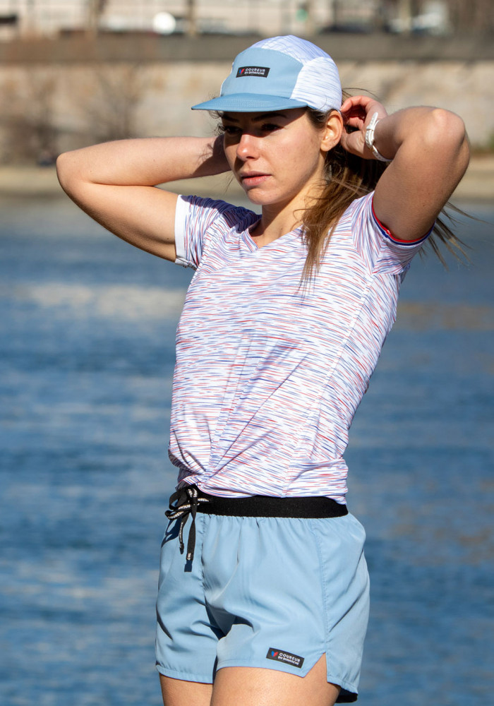 Casquette running - Striée Bleu