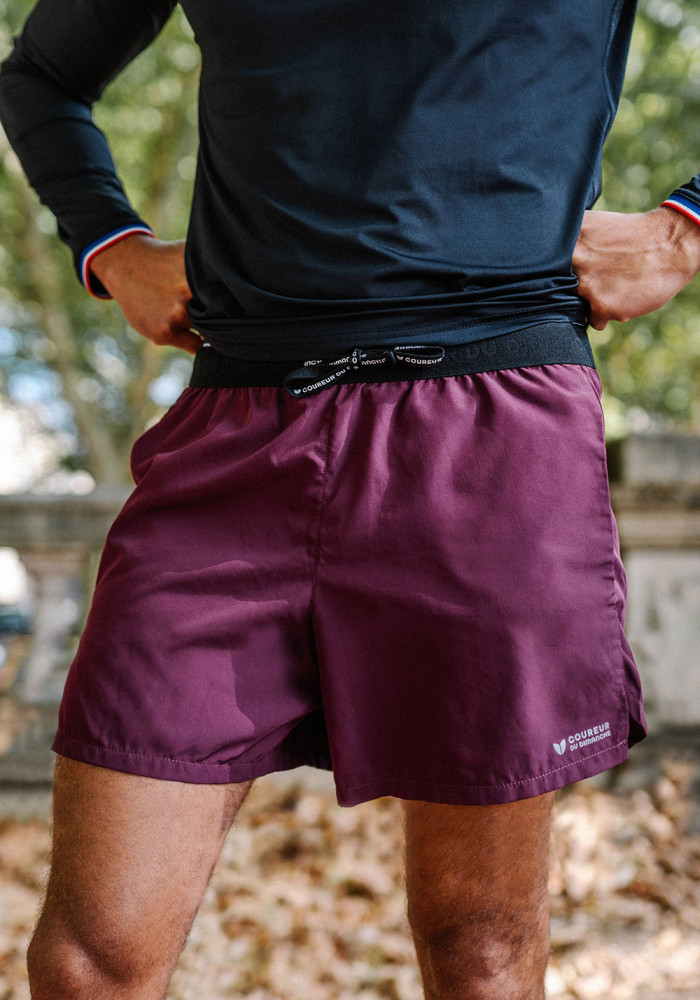 SHORT RUNNING FEMME BORDEAUX FLORAL