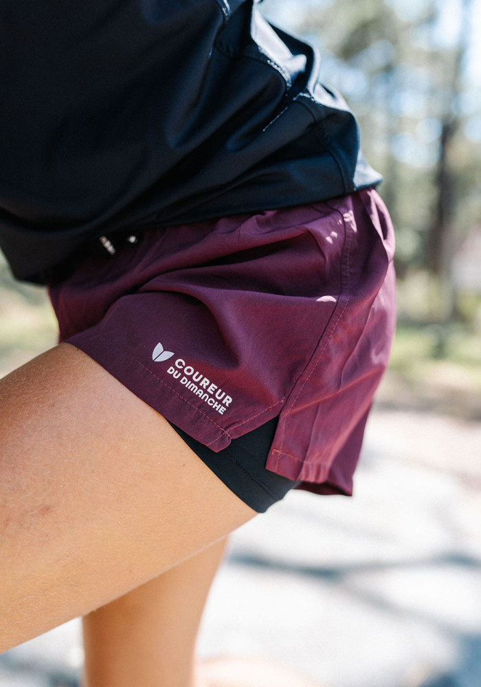 Short de sport femme bordeaux Maga Sprint