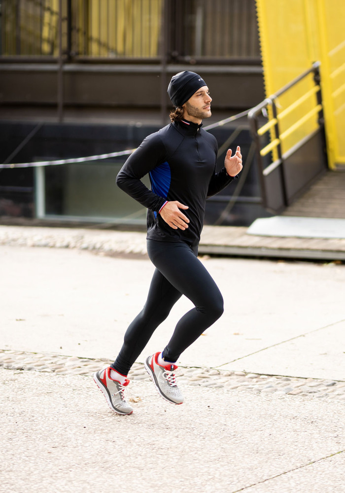 Bonnet running Noir - Éco-responsable et fabriqué en France