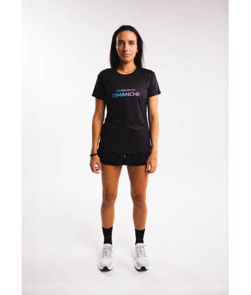T-shirt Active Noir Logo Bleu F