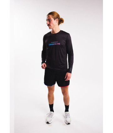 T-shirt ML Active Noir Logo Bleu H