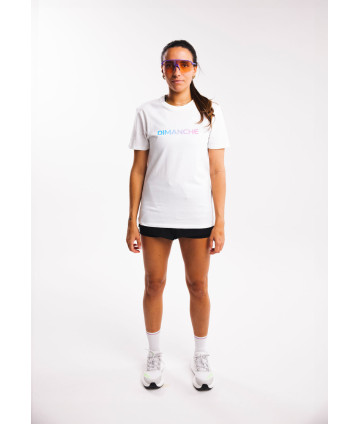 T-shirt Unisexe Blanc Logo Bleu