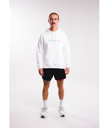 Sweat Unisexe Blanc Logo Bleu