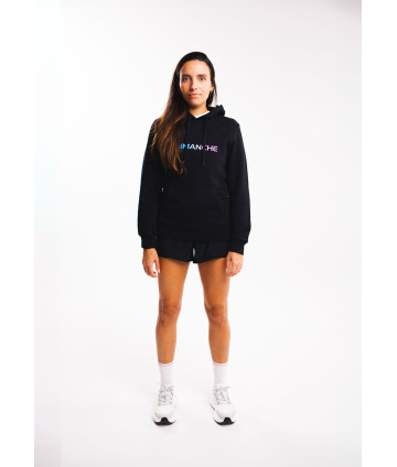 Sweat Unisexe Noir Logo Bleu