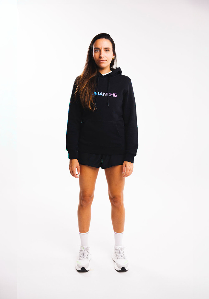 Sweat Unisexe Noir Logo Bleu