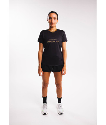 T-shirt Active Noir Logo Léopard F