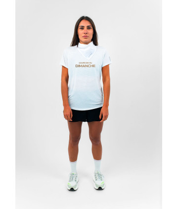 T-shirt Active Blanc Logo Léopard F